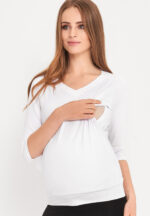 Biała bluzka ciążowa do karmienia piersią