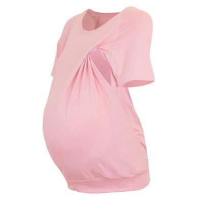 Różowa bluzka ciążowa do karmienia piersią