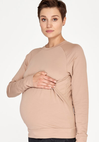 Beżowa bluza ciążowa