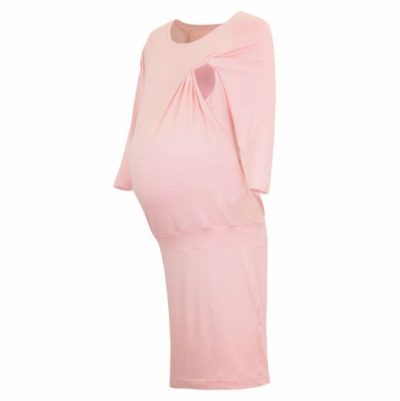 Różowa sukienka ciążowa do karmienia piersią