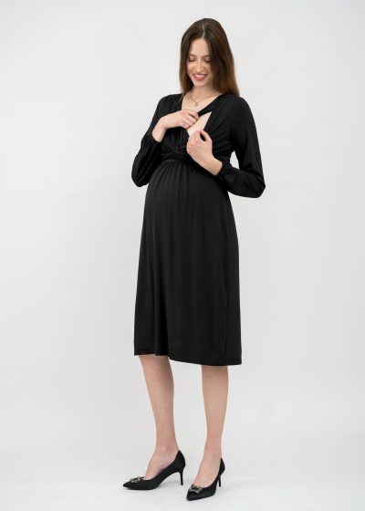 czarna sukienka ciążowa