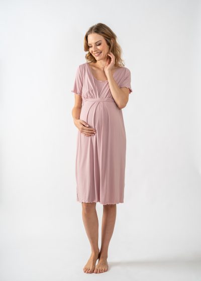 Pink maternity and nursing nighdress