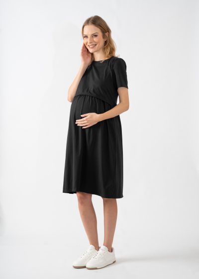 Maternity and nursing black dress