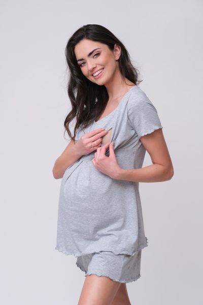 Maternity and nursing cotton pyjama with shorts