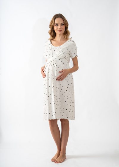 Cotton maternity and nursing nightdress